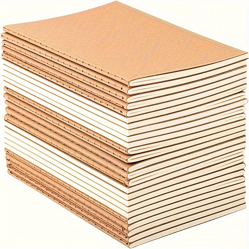 

12-pack Pocket Kraft Notebooks - Small Mini Travel Journals For School, Office, And Class Projects - 5.12 X 3.54 Inches Unlined Blank Steno Pads With Brown Cover