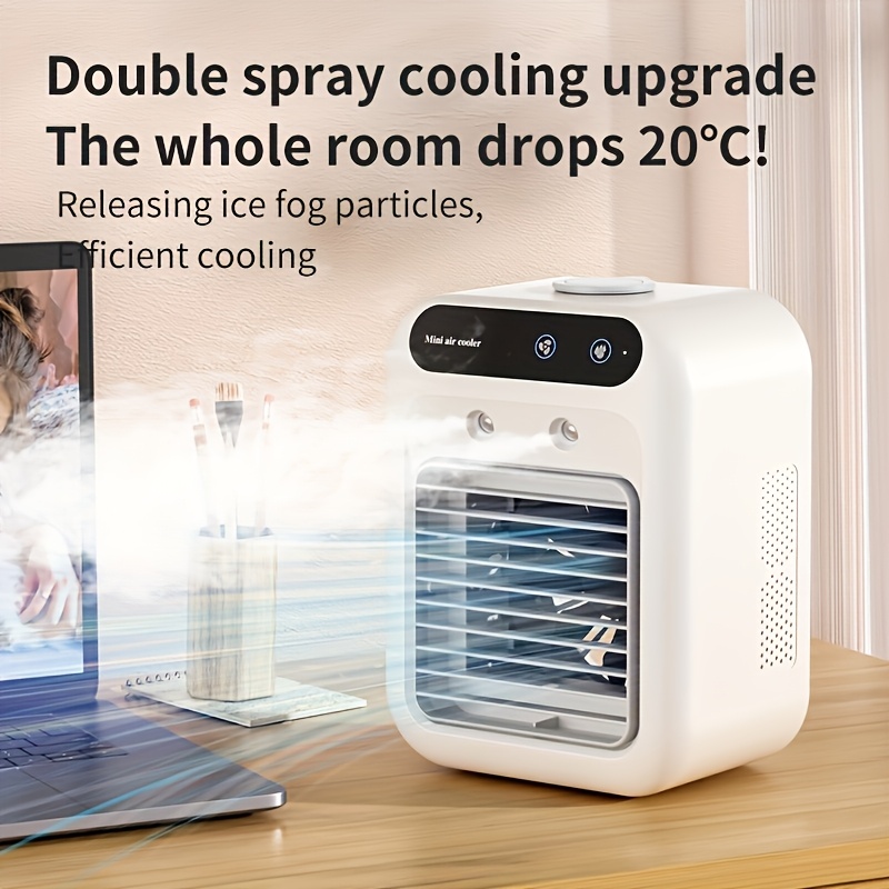 Portable RV Air Conditioner et Cooler - Mini ventilateur de climatisation rechargeable par USB - Dispositif de refroidissement de bureau portable - Mini refroidissement portable rechargeable par USB sans fil - Faible tension, fonctionnement silencieux, adapté pour dortoir, maison, bureau et voyage