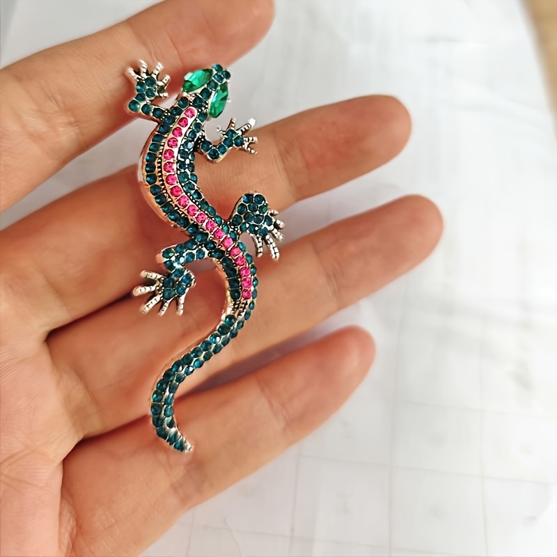 Vintage Animal Lizard Brooch, Full-Drill Alloy