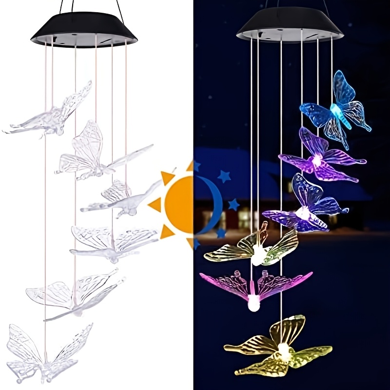 Wind Chime - Color Changing Led Decorative Light, Auto For Patio, Yard, Garden, Window Decor