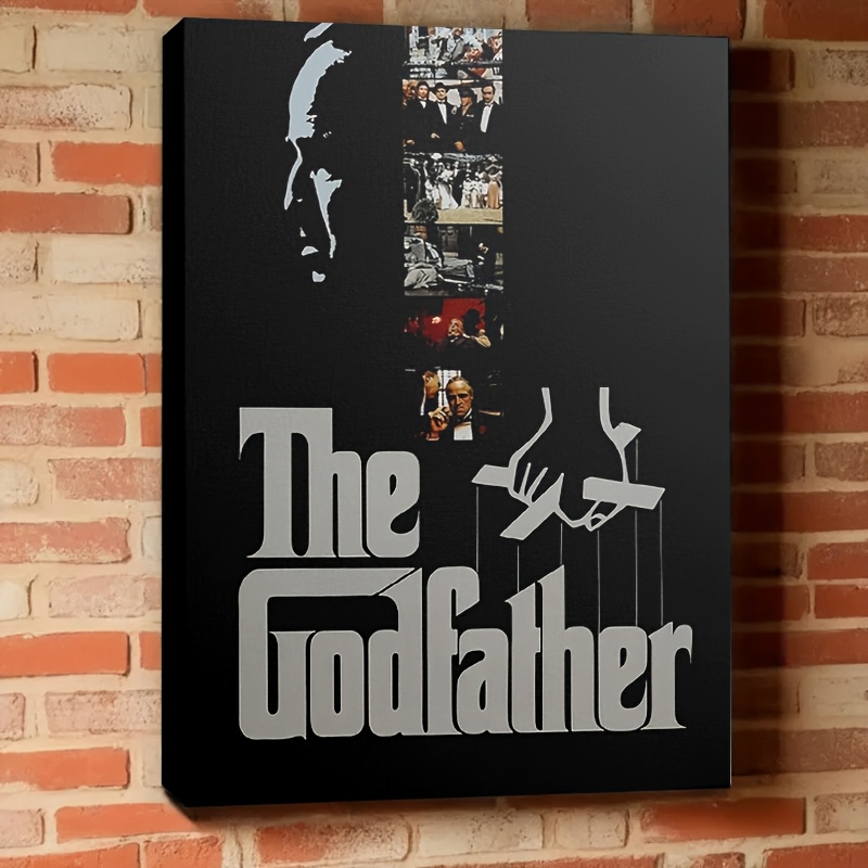TEMU 1pc Framed Canvas "" Movie Poster - 11.8x15.7 Inch, Black & White, Ideal For Living Room, Home Theater, Office Decor, Home Theater Decor |