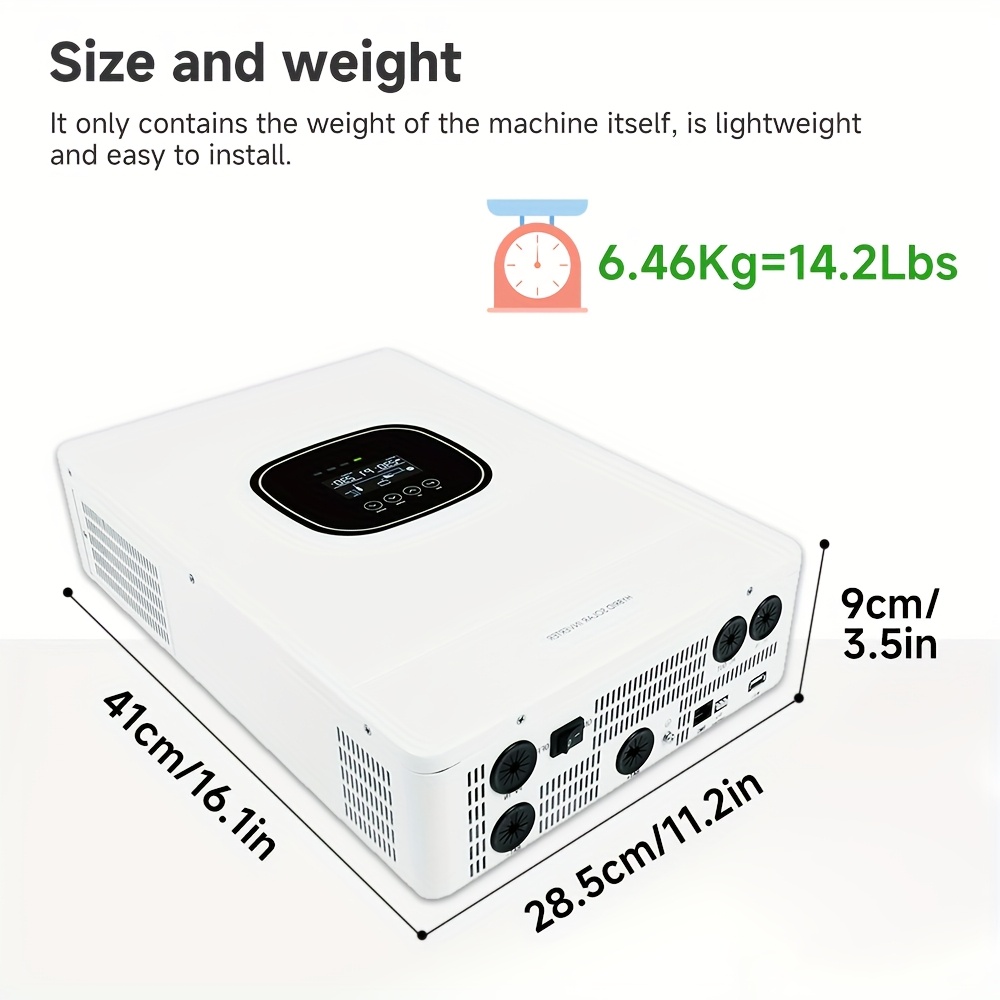 TEMU Lvyuan 3600w Inverter - -one Pure Sine Wave Inverter With Built-in 100a Mppt Controller, 24v To 220/230v Ac, & Short Circuit Protection, For