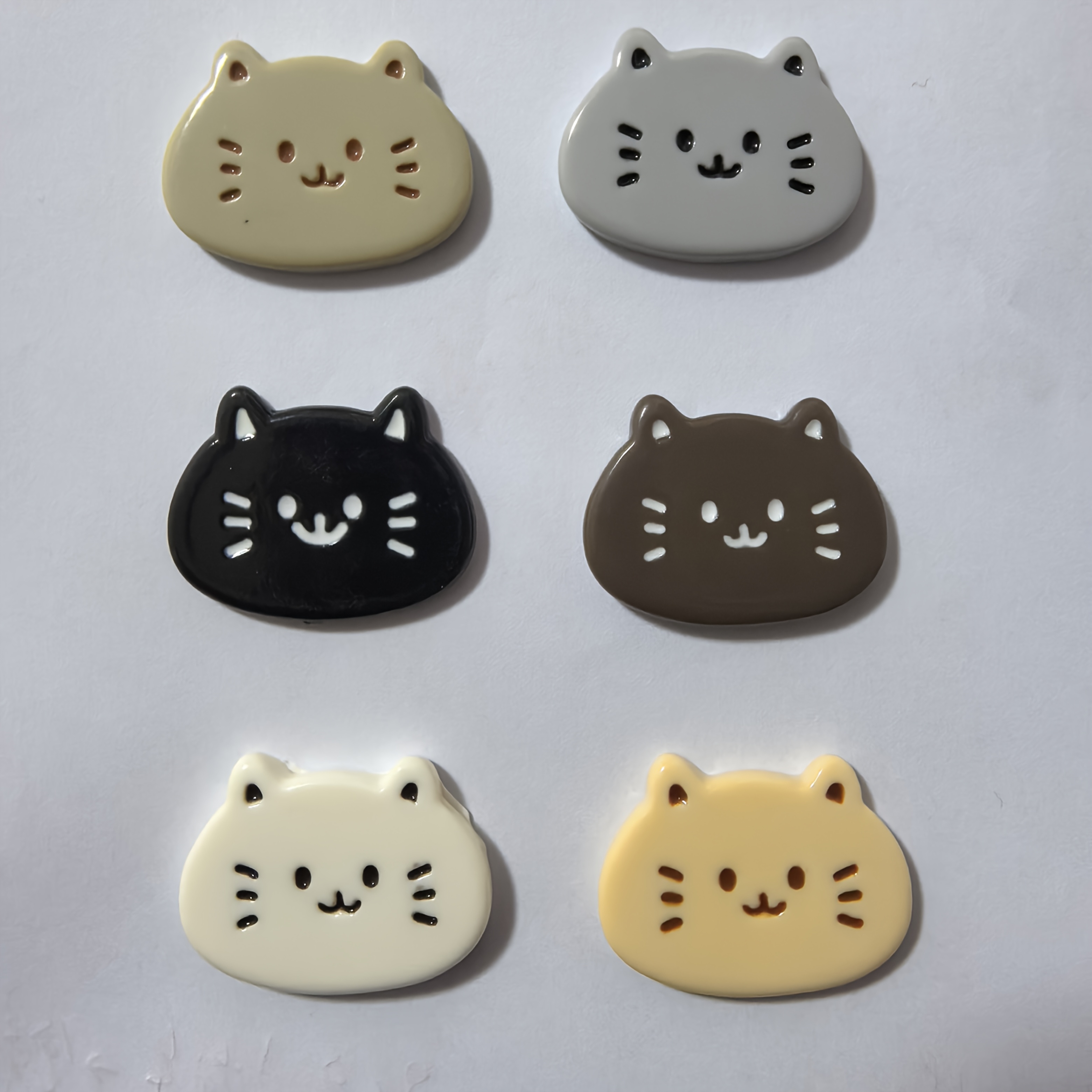 TEMU 6pcs Cute Cat Refrigerator Magnets - Oval Plastic Fridge Stickers With Adorable Cat Designs, Perfect For Kitchen, Classroom And Cruise Storage,