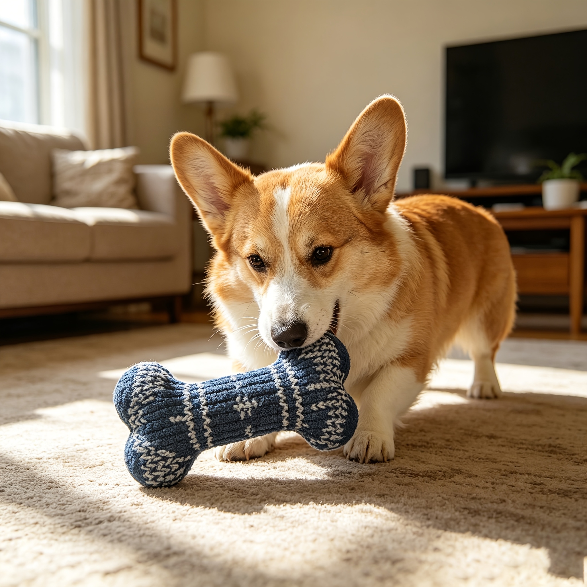 Geometric Pattern Simulation Dog Bone Training Toy