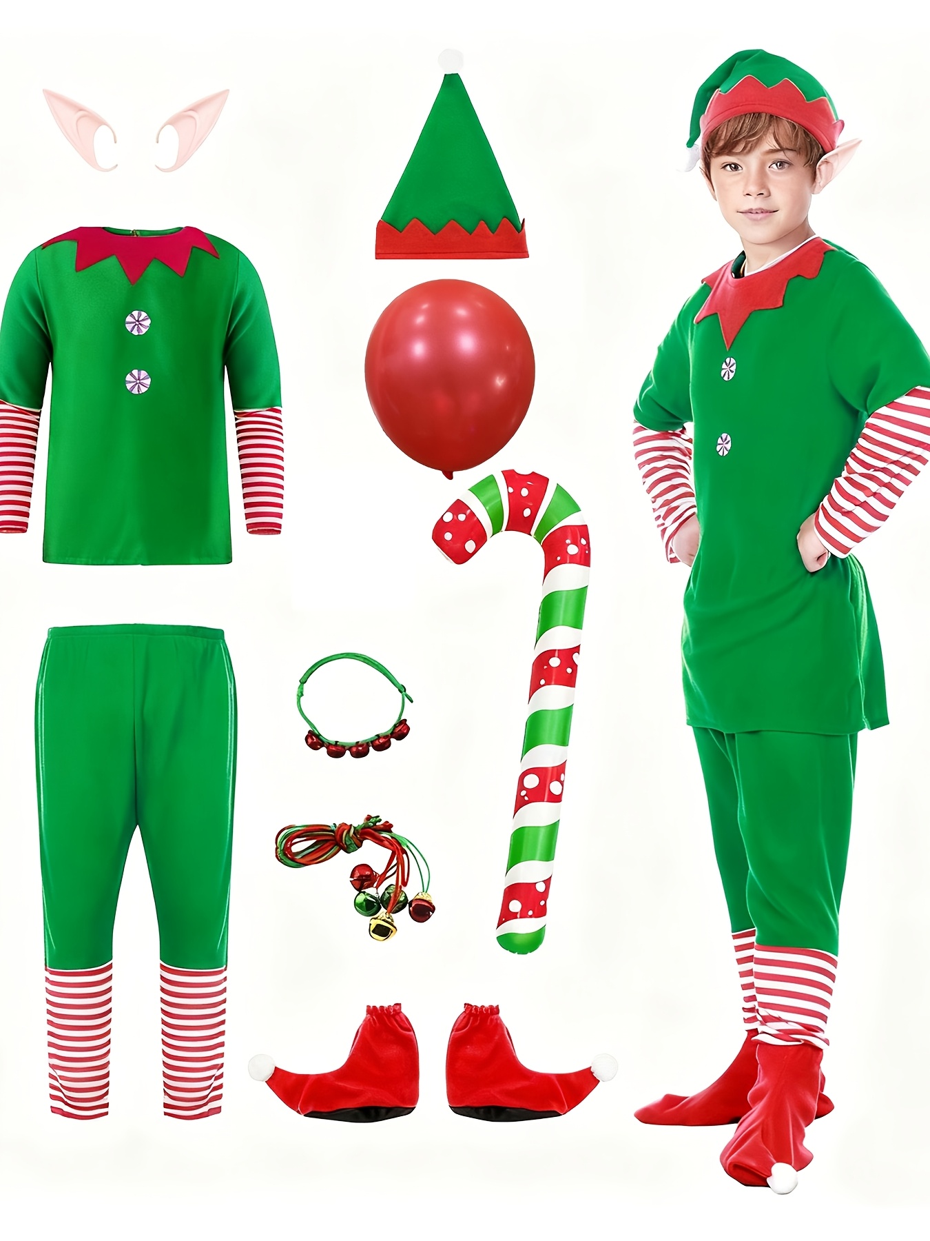 kids holiday elf costume santa costume christmas costume - Temu Saudi Arabia