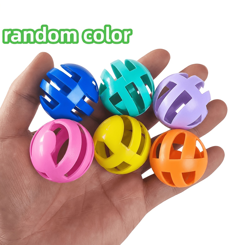 TEMU 6pcs Cat Toy - Multi-colored Hollow Balls For Cats, Boredom Relief, Self-entertainment, And Kicking Fun, Suitable For Indoor Play With All Cats,