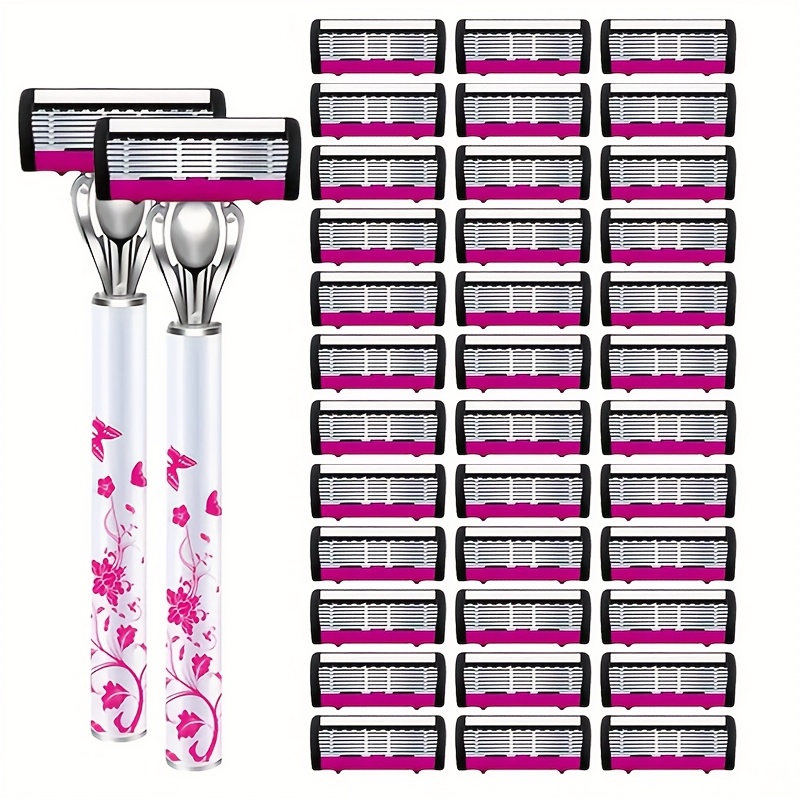 TEMU Huateng Series, Men's And Women's Razors, Beard - Smooth And Leg And Armpit Shaving | Stainless Steel Manual Hair Remover | Men's And Women's