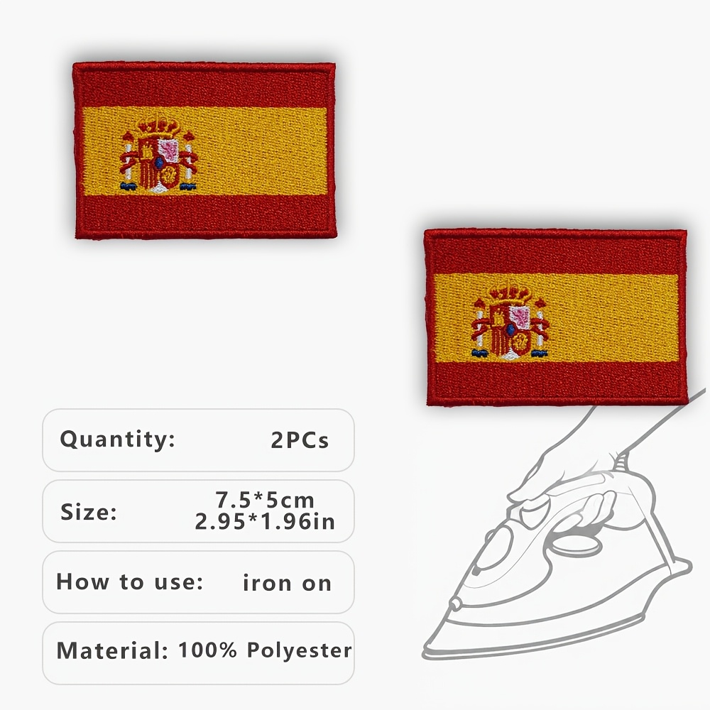 TEMU Embroidered Patch Spain Badge Sew On Iron On For Clothes Backpacks & Everything
