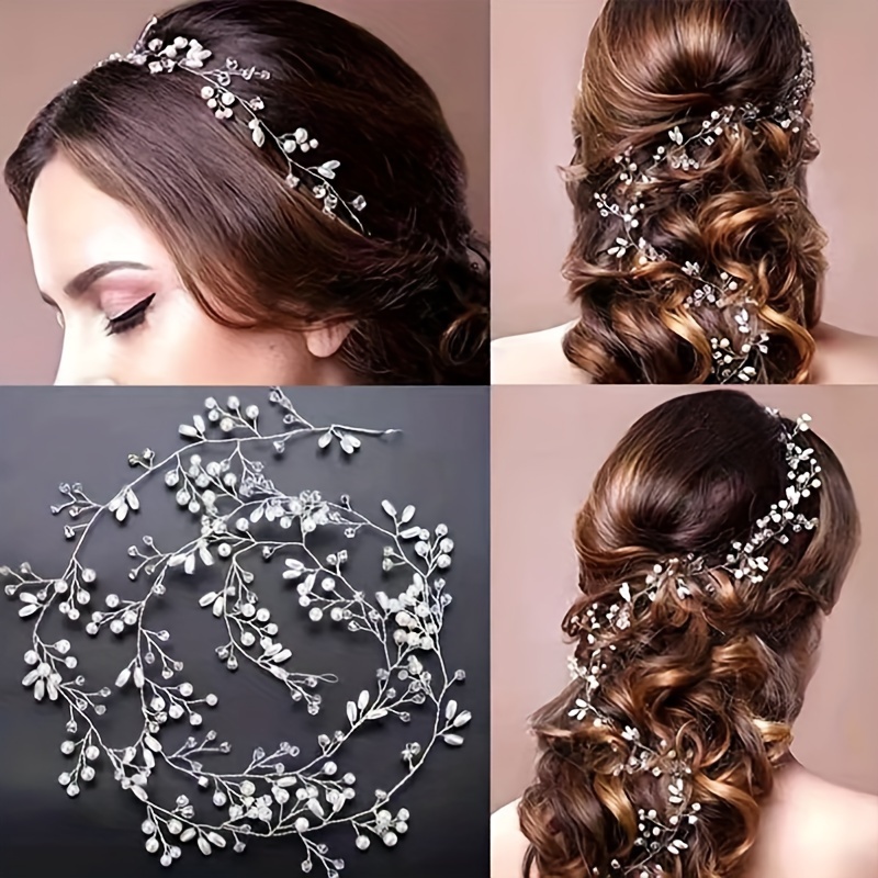 imitation crystal bridal headpieces for brides wedding hair accessories bride headband hair vine rhinestone hair pieces for women
