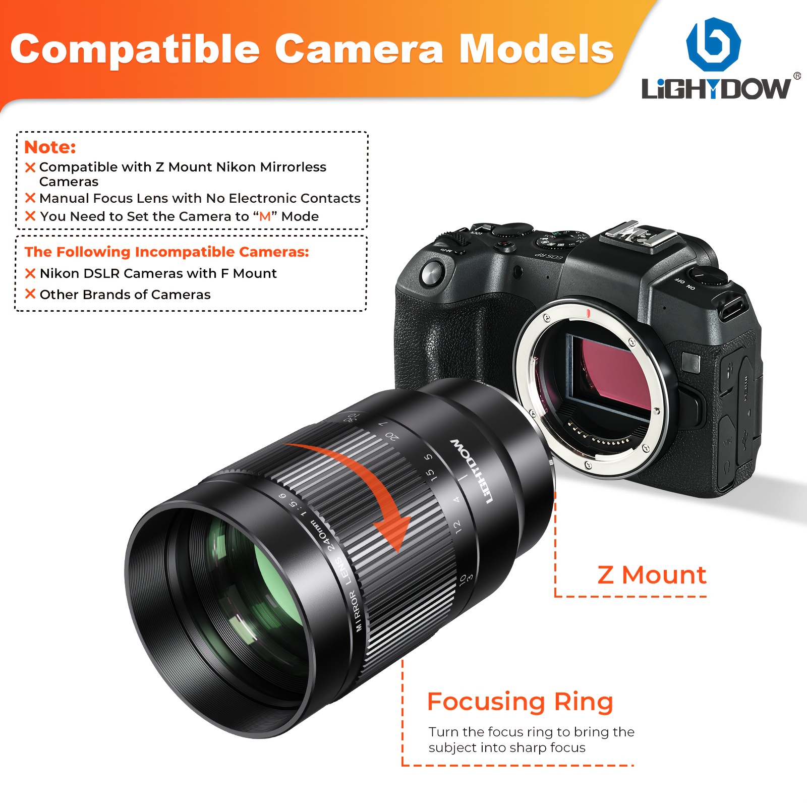 Telephoto Lens Nikon Dslr For Wildlife Photography 240mm F5 - Main Image