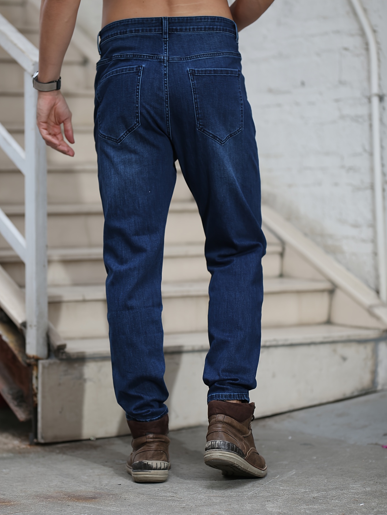 New Autumn Collection for Plus-Size Men, Stretchy And Slim-Fit, Washed Style #D7605, Plus Size