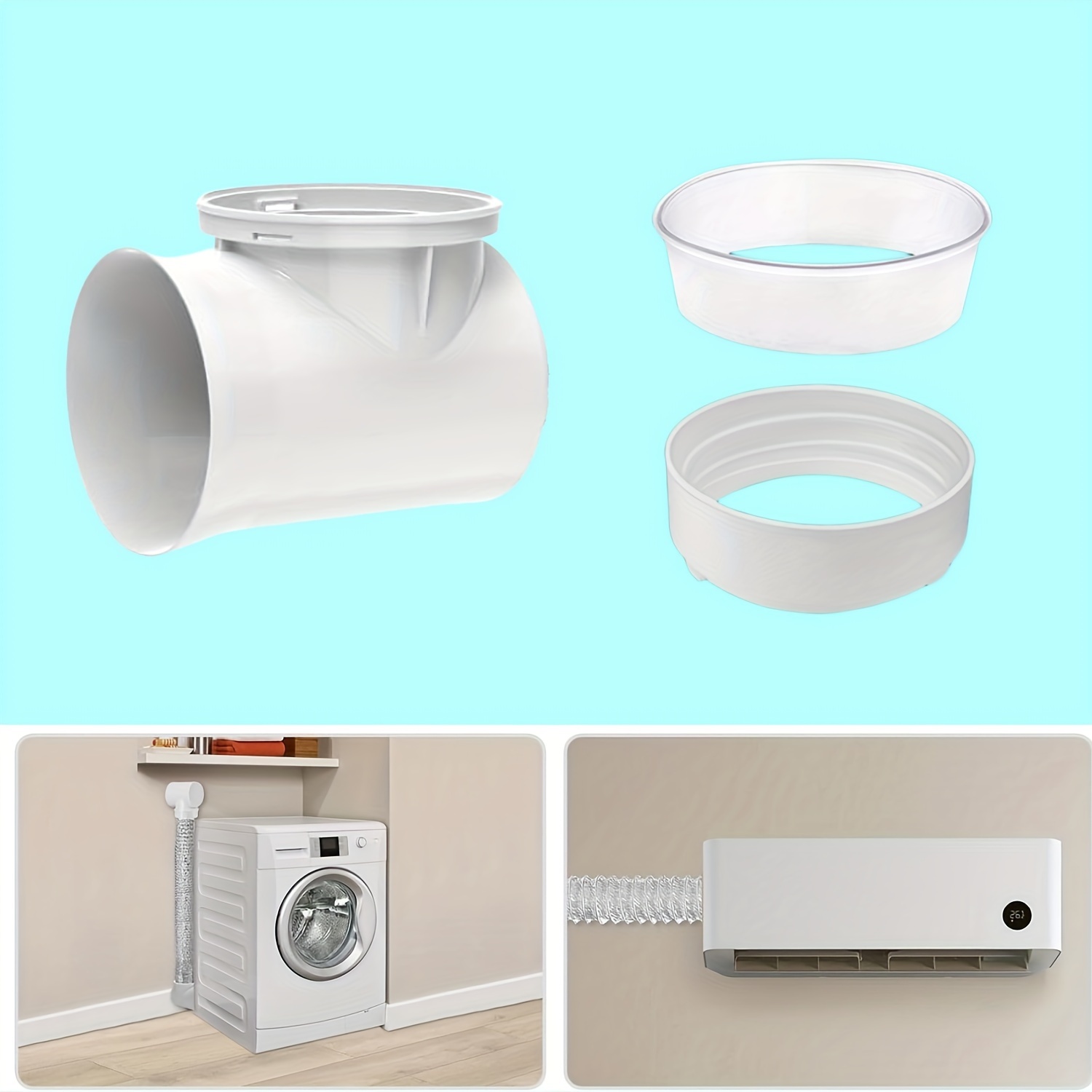 

Easy-install 4" Dryer Vent Kit With Mounting Bracket - Standard Size, Plastic, Essential Laundry Accessory