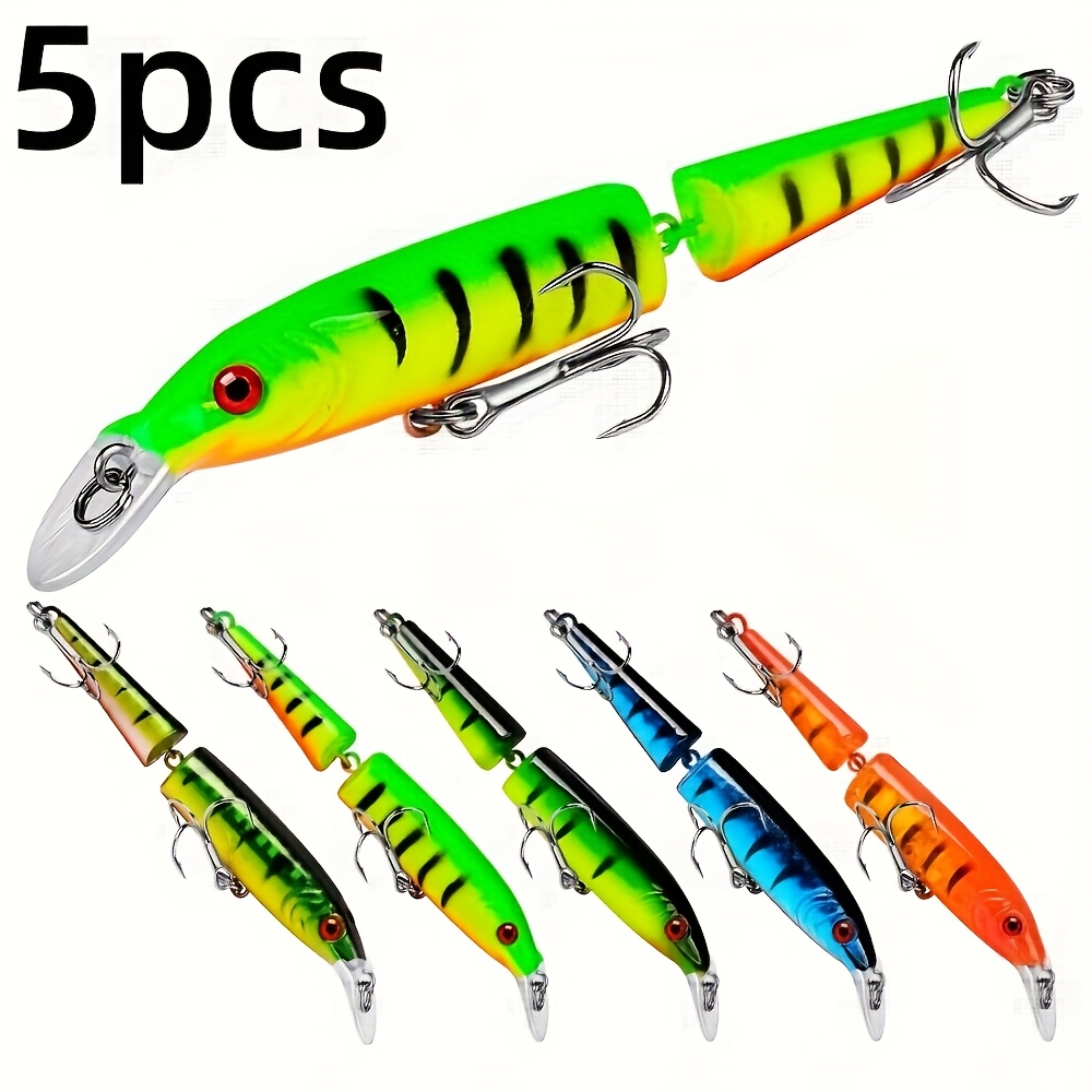 

5pcs Multi-jointed Fishing Lures, 4.13"/0.31oz, Realistic For Freshwater & Saltwater Angling