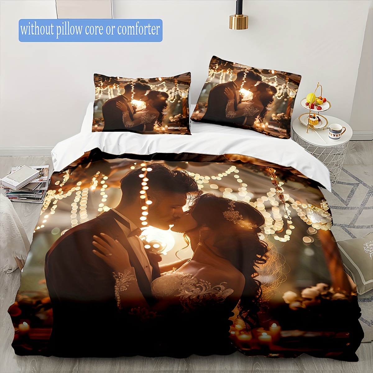 

3d Photo Custom Bedding Print Cover Cartoon Quilt Cover For Bedroom Decor Bed Clothes Halloween Christmas Gifts(1 * Duvet 2 * Pillowcase, Without )