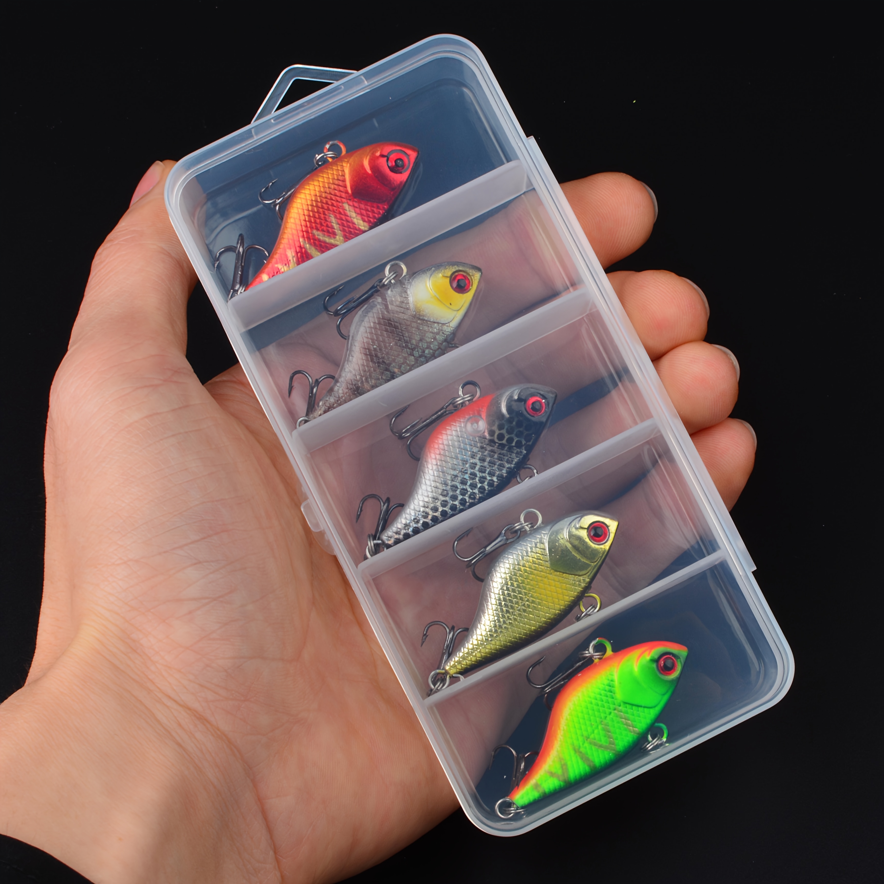 Image of 5pcs/box Sinking Hard Vib Fishing Lure Plastic Artificial Bait Treble Hooks Peche Pike Trolling Pesca Fishing Tackle