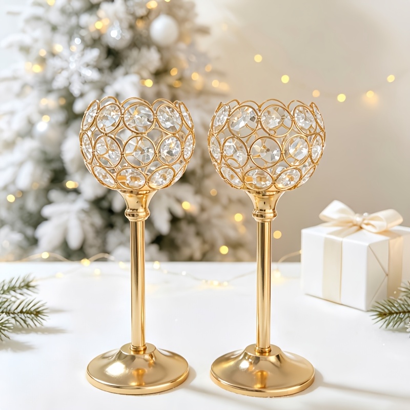TEMU Set Of 2 Candle Holders, Suitable For Various Occasions Such As Wedding Banquets, Birthday Parties, Dinners, Christmas, Halloween, And
