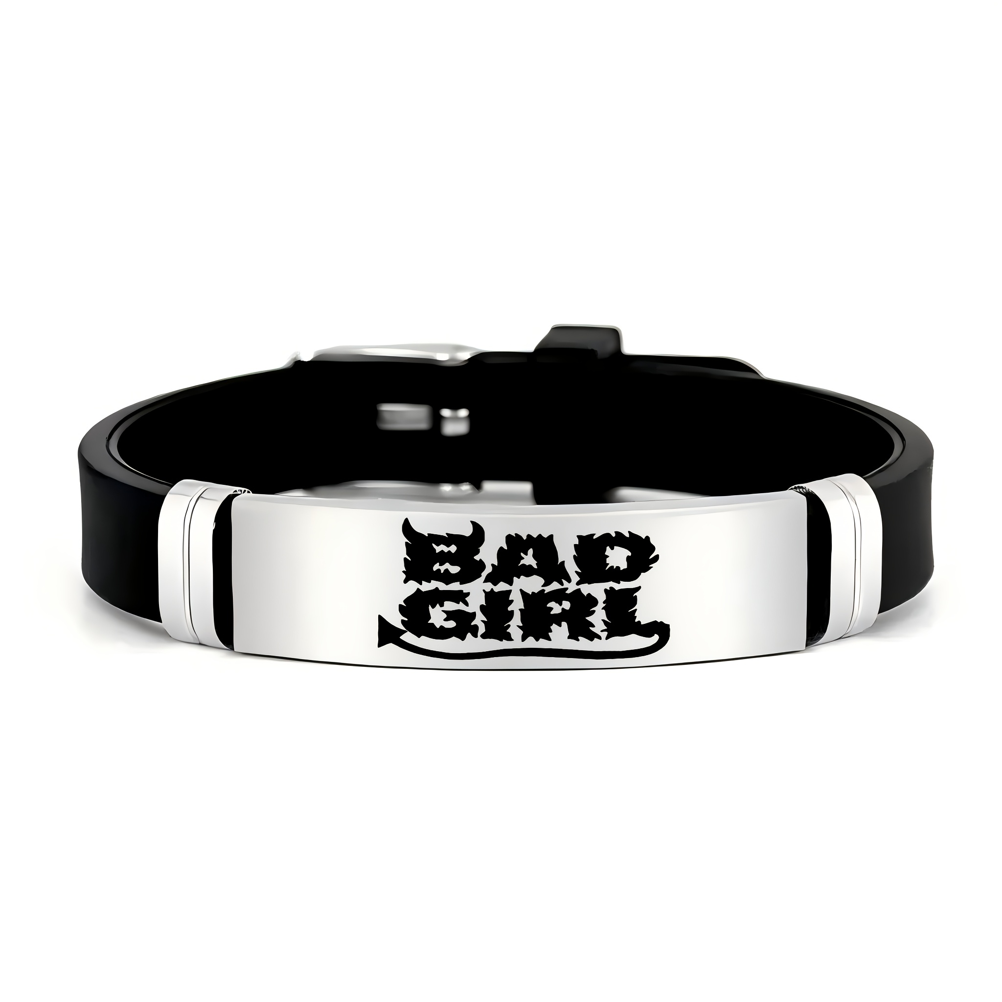 TEMU The "" Trendy And Minimalist Accessory Features A 202 202 Stainless Steel And Silicone Bracelet, An Essential Streetwear Item, Making It For