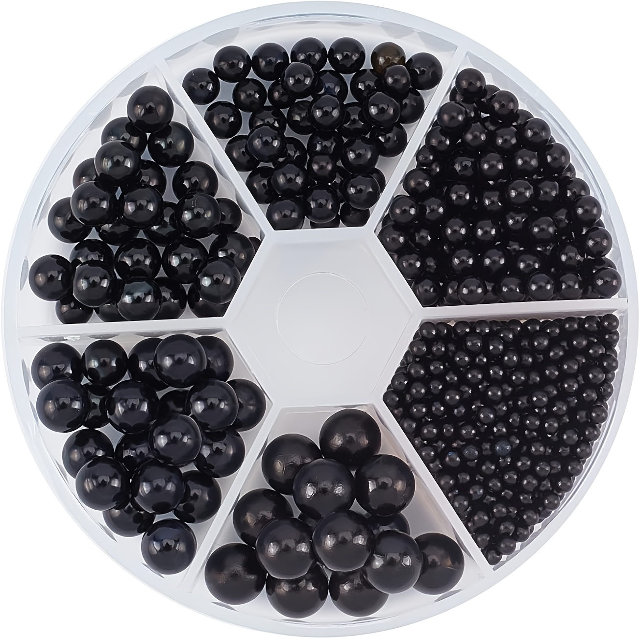 E-shop 1100 Stück 3/4/5/6/7/8mm Schwarze Perlen für DIY Schmuckherstellung, Perlenfüllung, vorgebohrt zum Auffädeln - Perlen für Armbänder, Halsketten,