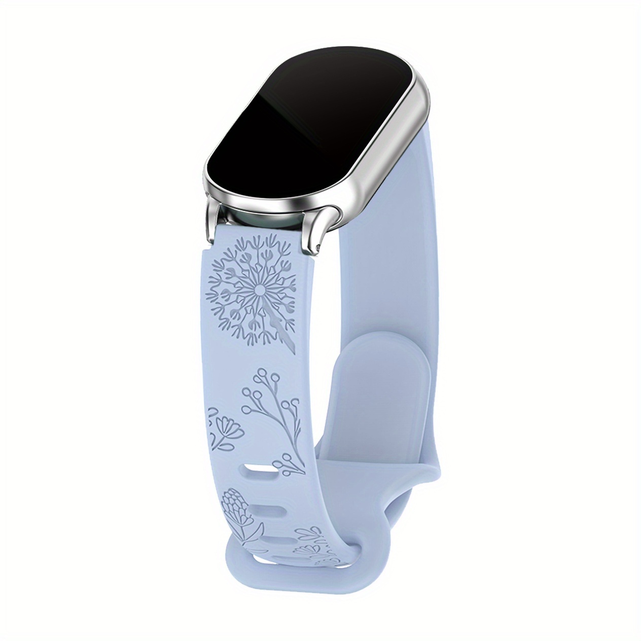TEMU Compatible con Xiaomi Smart Band 10/9/8/NFC Correa - Correa de reloj de silicona con diseño tallado de flores de , correa de reemplazo