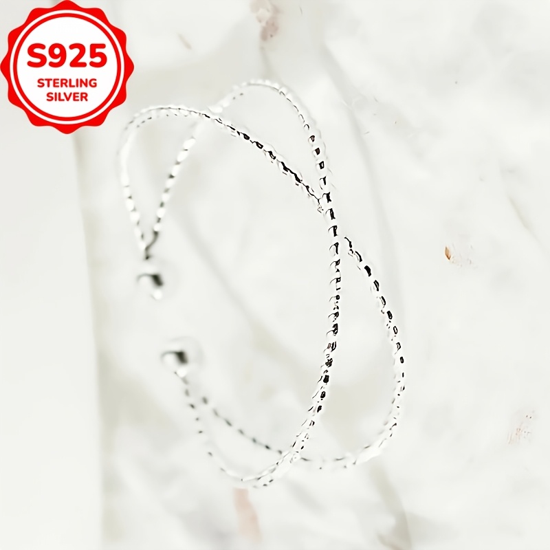 Women's 925 Silver Crossed Line Geometric Toe Ring, Versatile Design