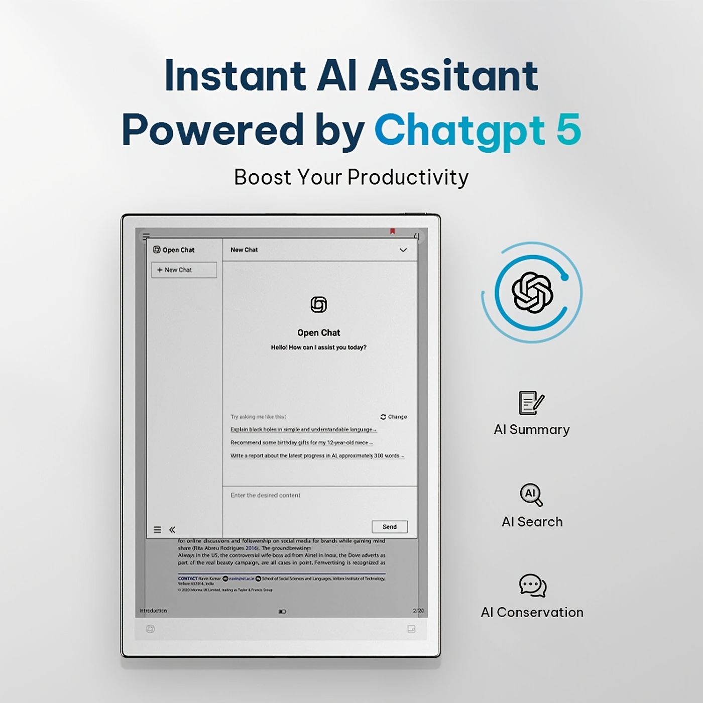 [ai hazir]     2, 10.65 e mürekkep tablet, 4.2  i̇nce ai kağıt tablet, ses-metne dönüştürme, el yazısı dönüştürme, çoklu dil desteği,  -5 destekli, i̇ş, çalışma, toplantılar i̇çin