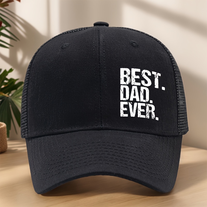 TEMU Makefge Best.dad.ever. Baseball - Adjustable Snapback Hat With Breathable Mesh Back, Lightweight Sweat-wicking Suitable For Outdoor, Fishing,