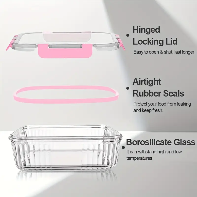 10pcs glass crisper 10 glass bowls 10 sealed lids high borosilicate sealed lids food storage container glass reusable suitable for microwave oven refrigerator dishwasher and camping food storage Product details 5