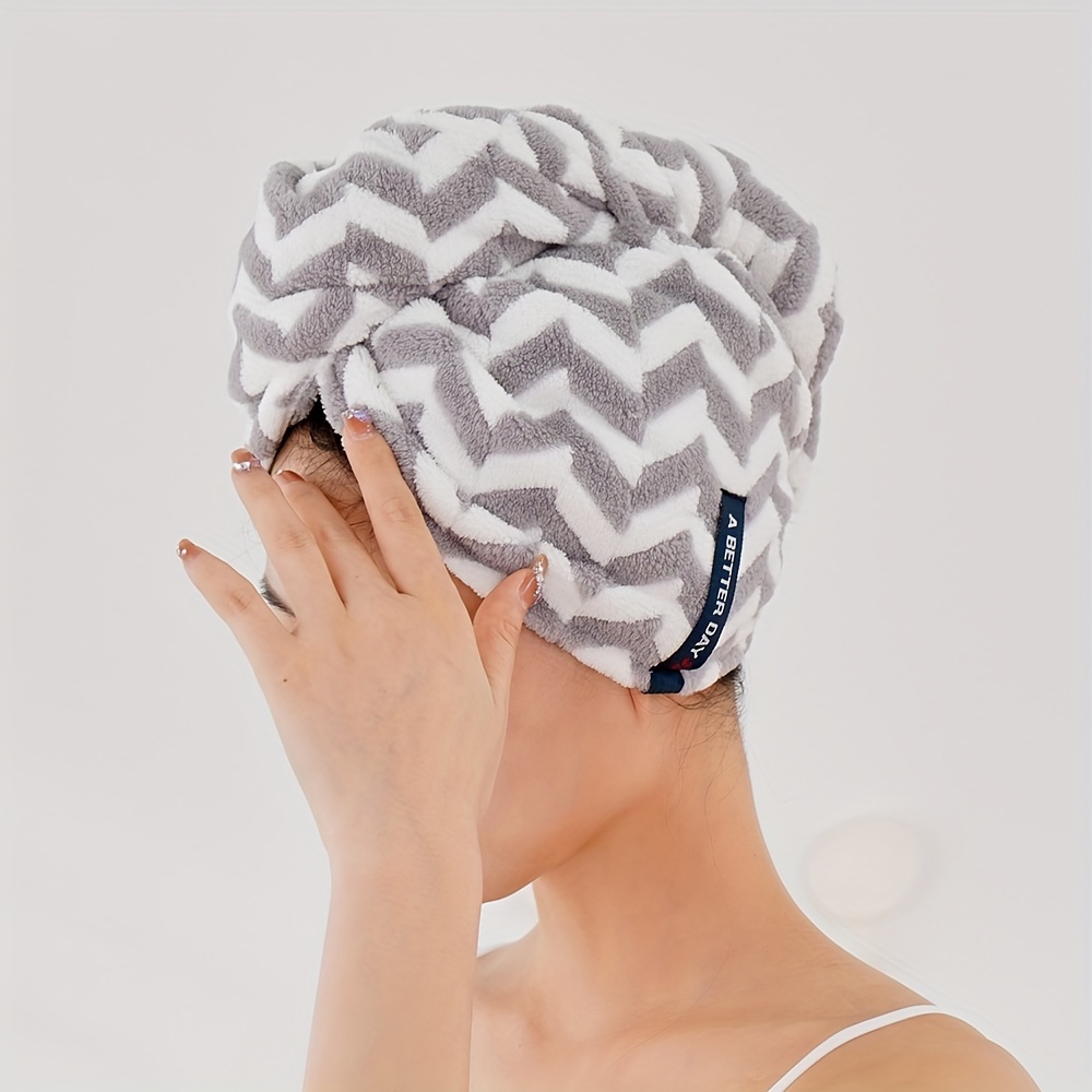 

1pc Striped - Towel , -drying Turban, Drying Towel, Towel , Bathroom ,