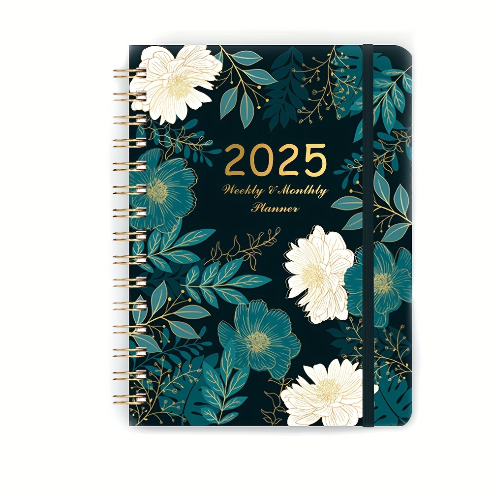 

Agenda Floral A5 2025 : 52 Semaines & Pages Organisatrices Mensuelles - Design Élégant Bleu & Doré Epiphyllum - Calendrier à Feuilles Mobiles Multifonctionnel avec Liste de Tâches pour Adultes