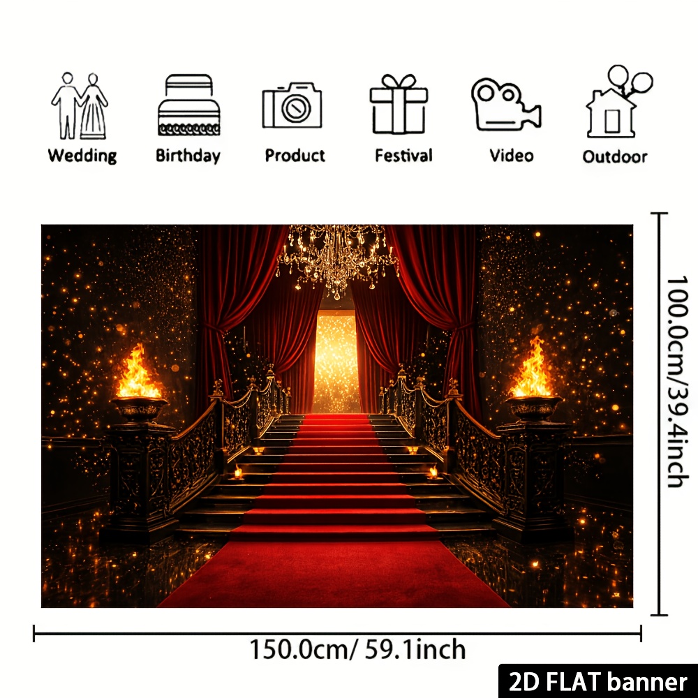 Luxurious Gala Backdrop with Red Carpet Theme