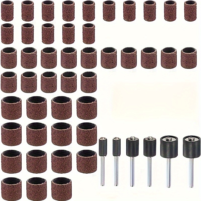 11/51pcs Sanding Drum Kit For Drill Presses And Power Drills, Including Rubber Drum Mandrels Drum Kit Sanding Bands