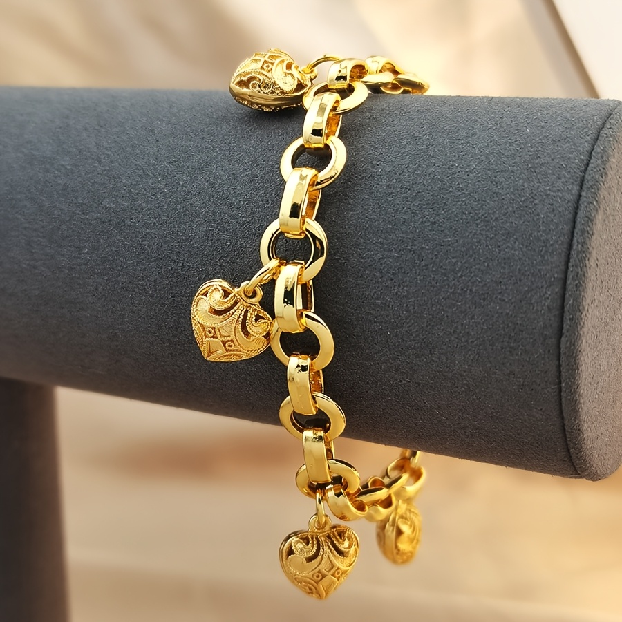 TEMU 1 Fashionable And Cuban Hip-hop Style Women's Charm Bracelet Suitable For Brides' Weddings, Holidays, Parties, Jewelry Gifts