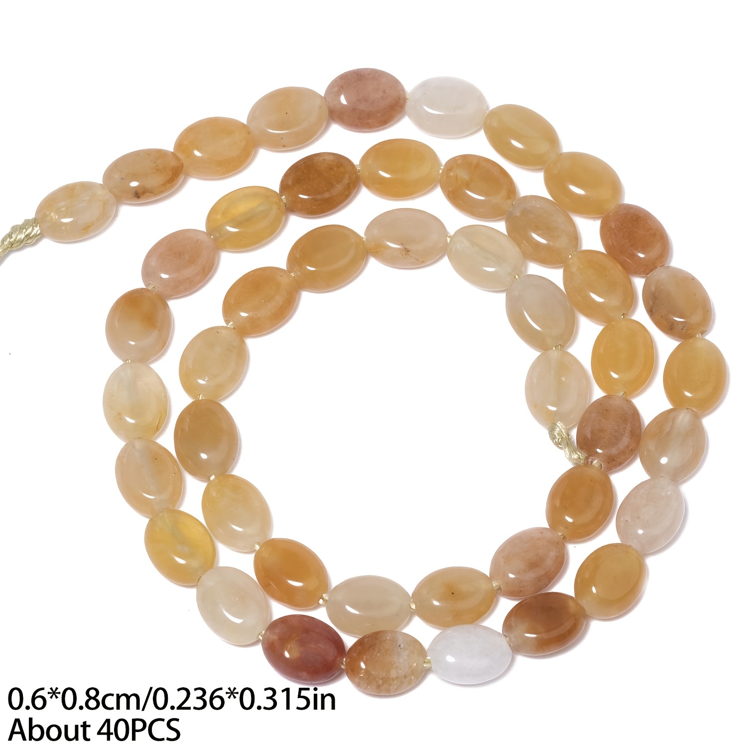 6x8mm Natural Egg Shape Stone Beads for DIY Jewelry Making