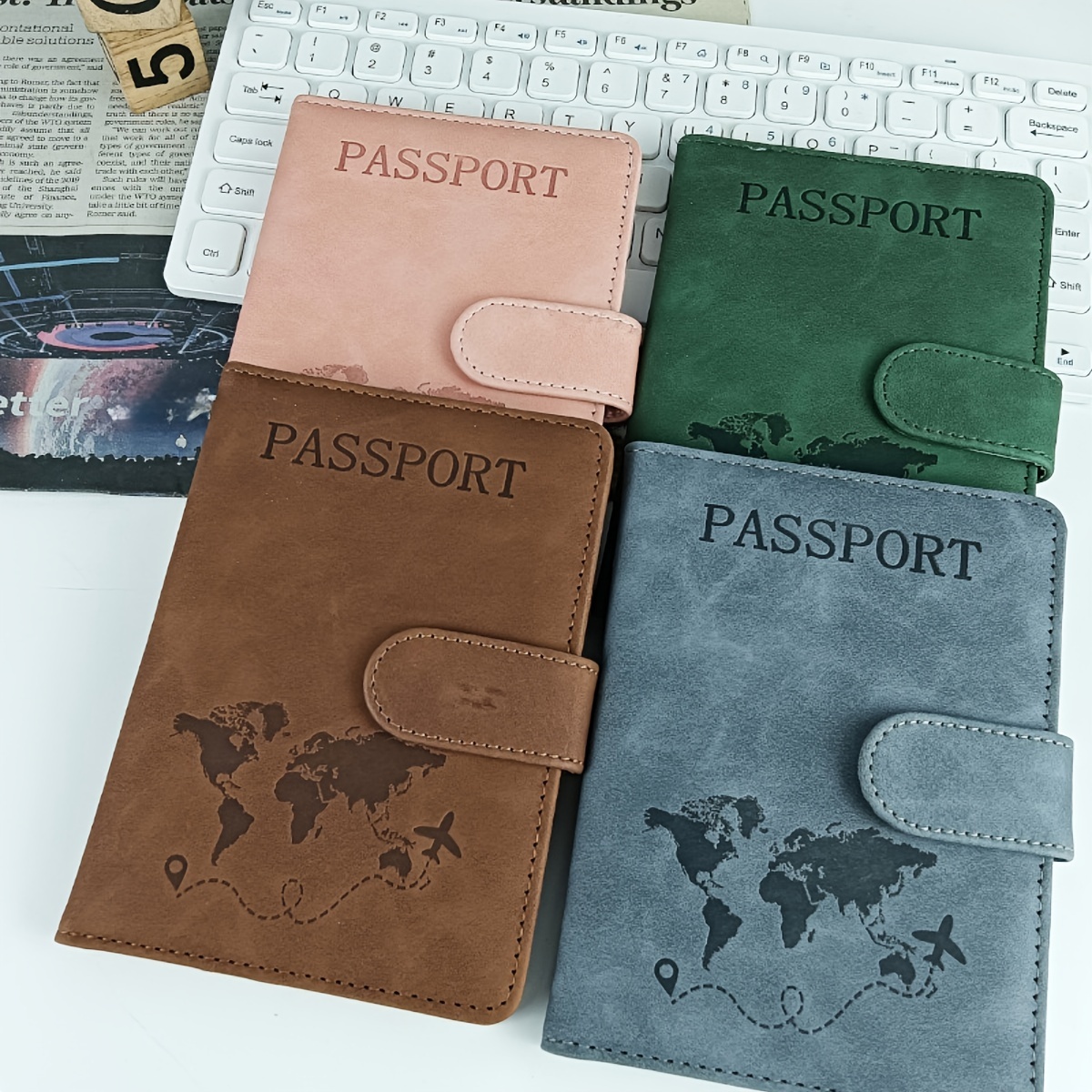 

1pc Passport Holder, Synthetic Leather Passport Protection Set, Magnetic Pu Synthetic Leather Passport Holder Multi-functional Id Holder, Passport Wallet, Travel Accessories For Women And Men