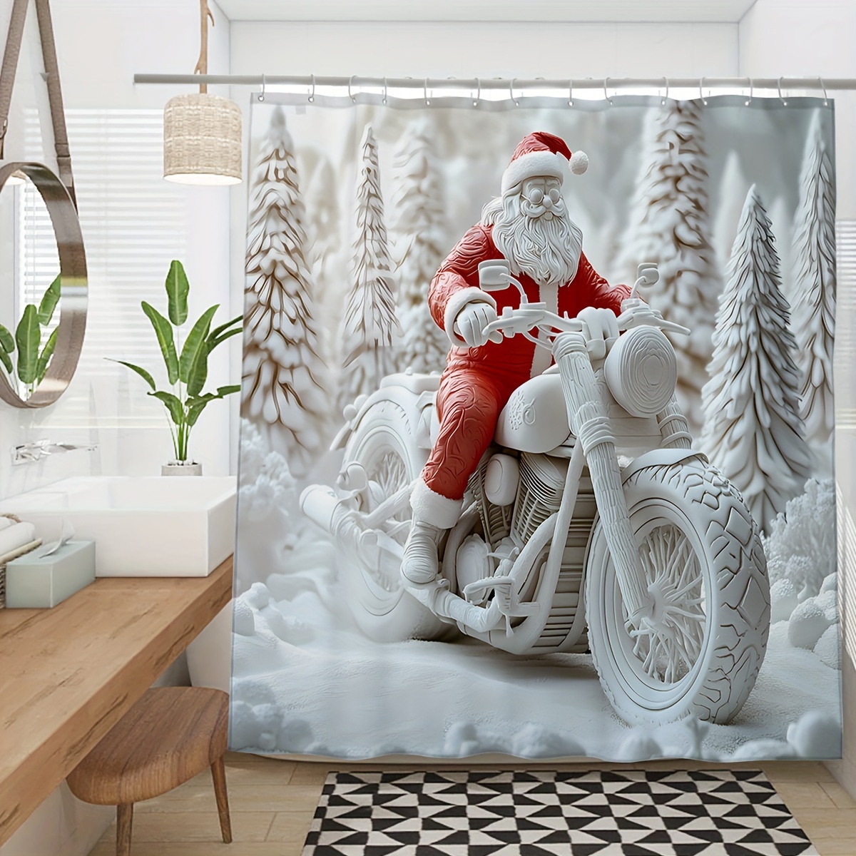 

Christmas Shower Curtain - , & Snowmen 12 , For Bathroom Decor