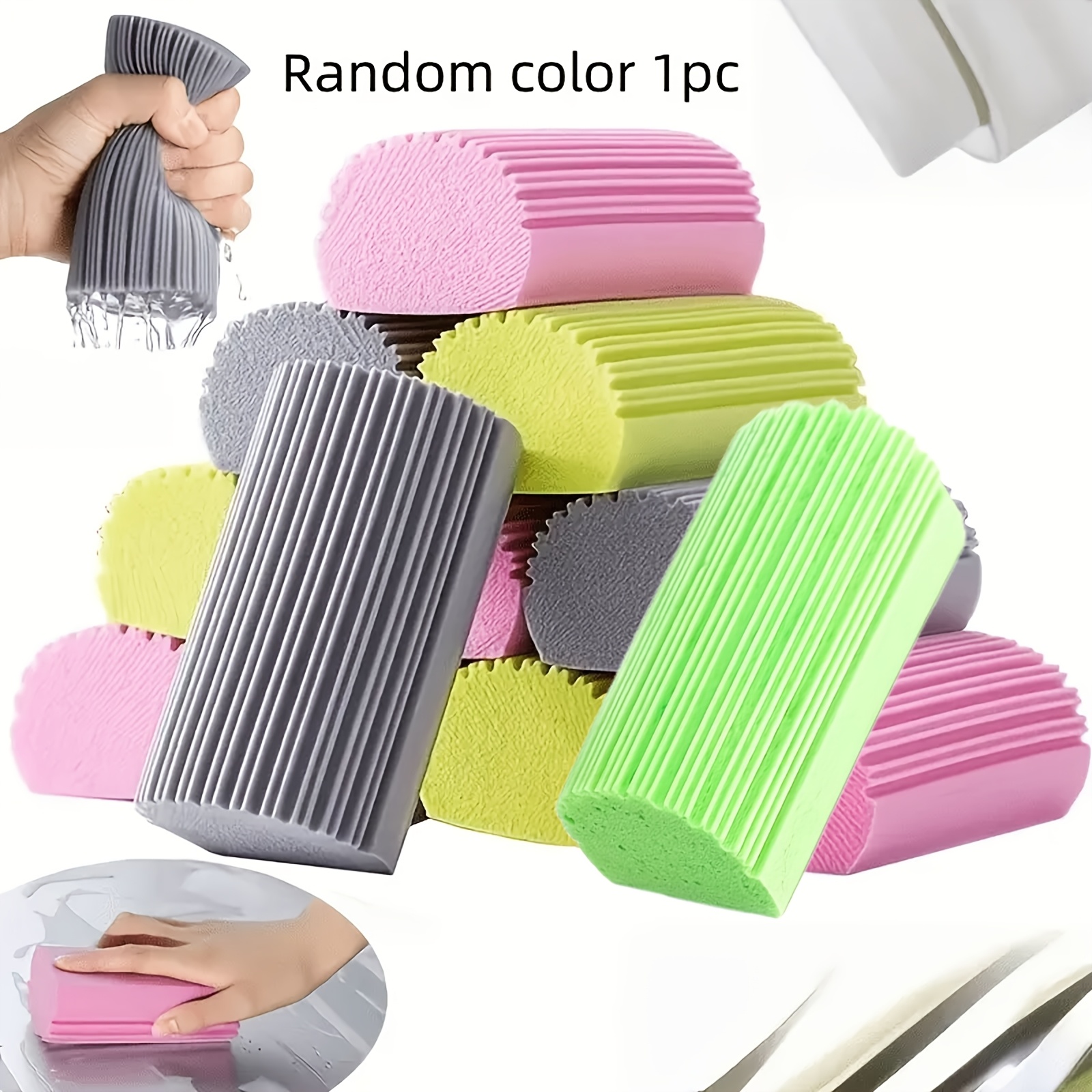 Peejaa Dust Cleaning Sponge, Pva Sponge, Wet Wiping For Cleaning Blinds, Glass Baseboards, Vents, Railings And Windows, Suitable For 25 People Family Random Color