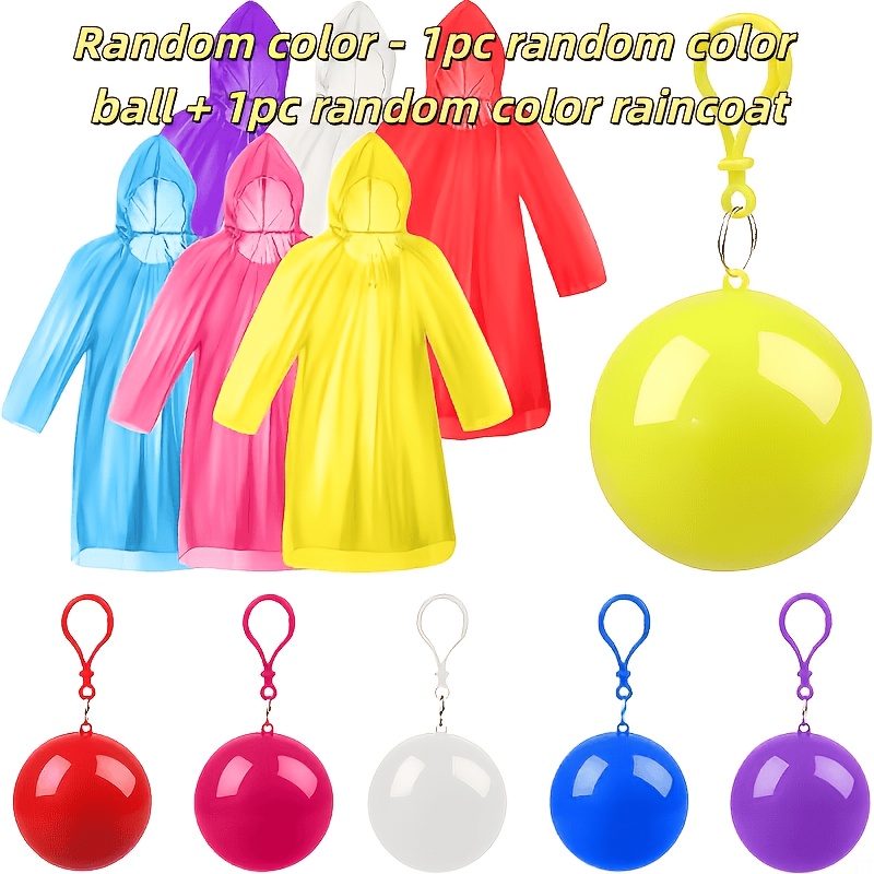 TEMU Ensemble de 2 imperméables avec balles de rangement (balle de rangement de couleur aléatoire et imperméable de couleur aléatoire) à suspendre au