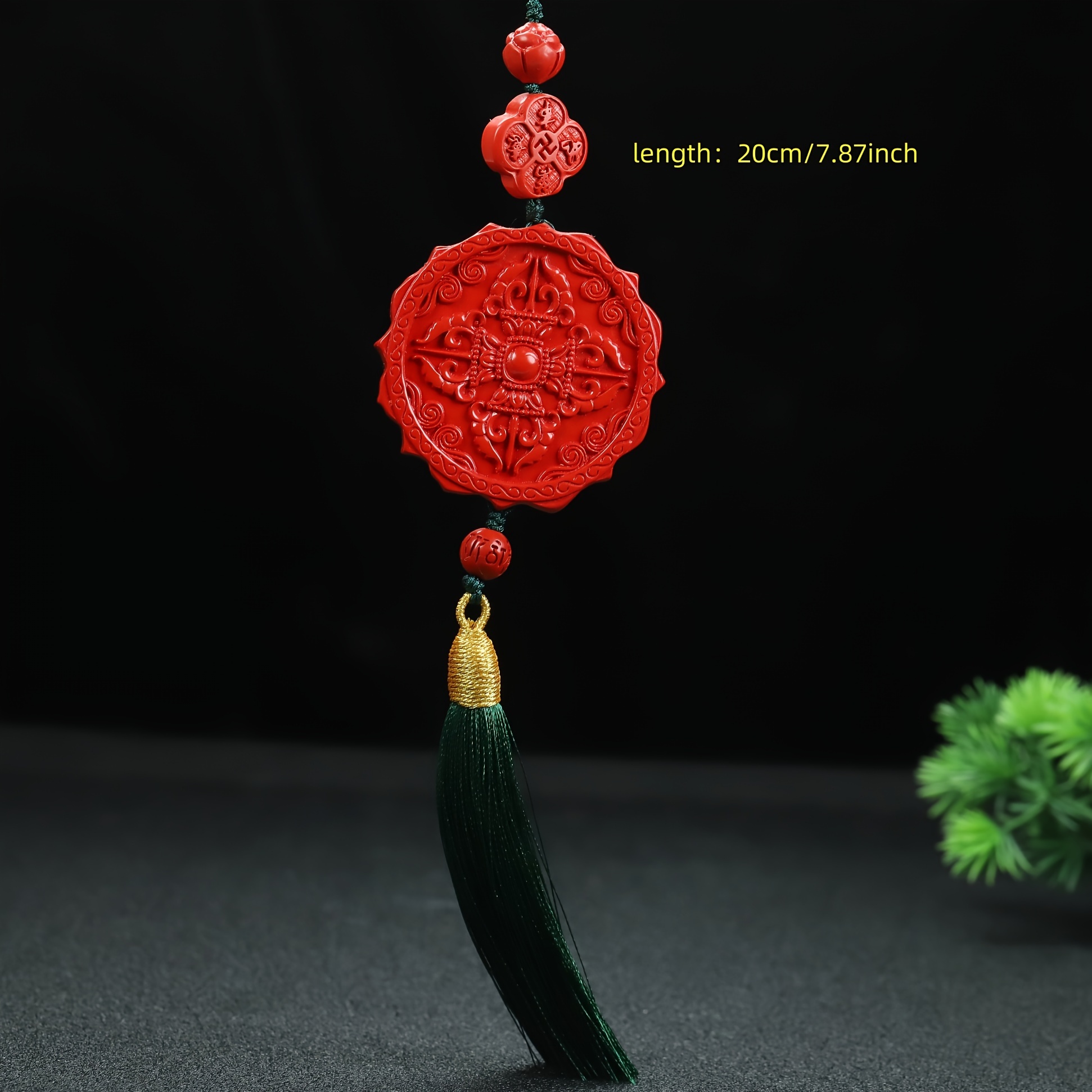 Chinese Style Cinnabar Lotus Lantern Pendant, Gift