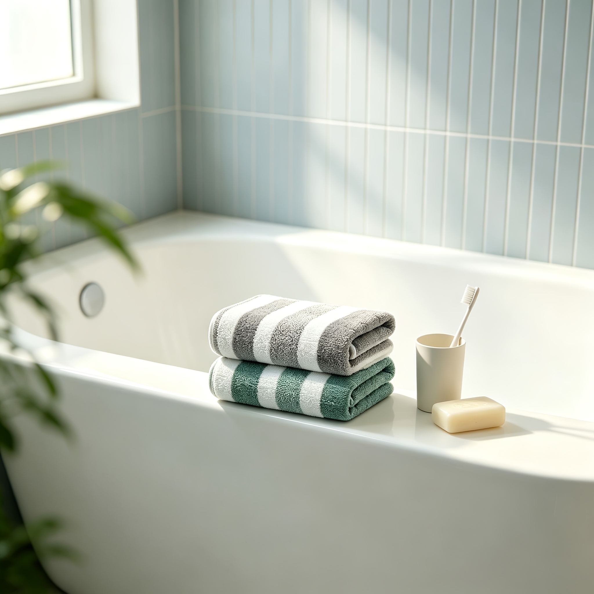 TEMU 2pcs Set Of Bathroom Towels, Coral Fleece Material Highly Absorbent Quick-dry Non-shedding, Suitable For Home, Gym, Beach Travel, Guest Use,