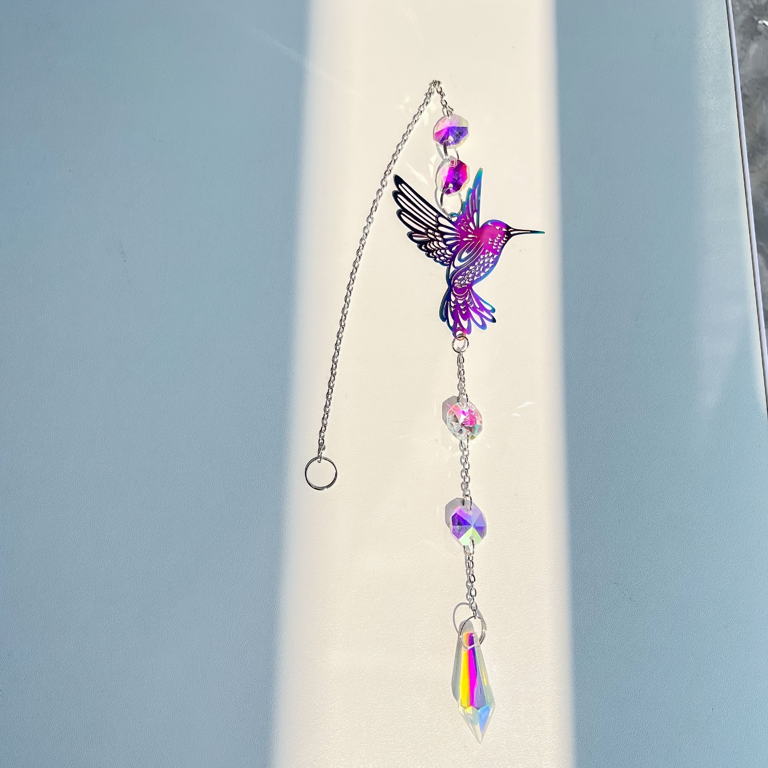 E-shop Böhmische Schmetterling Vogel Baum des Lebens Sonnenfänger Windspiel mit Edelstahlspiegel - und Vogelabwehr für Garten- und Terrassendekoration,