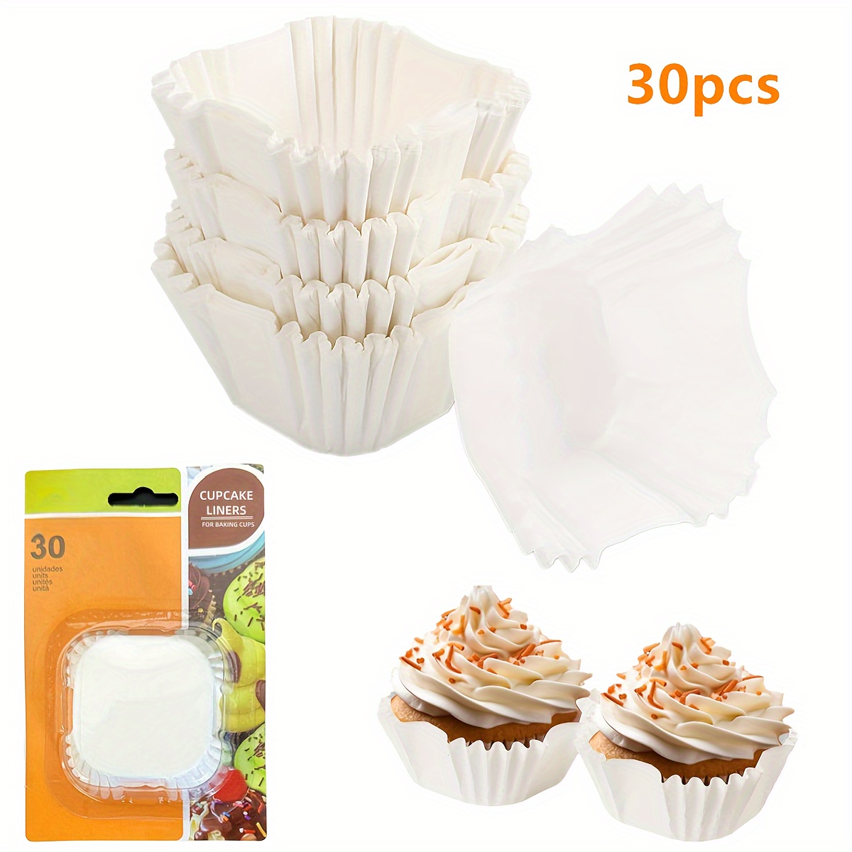 

30pcs Cups - Greaseproof Liners For Muffins, Brownies - , No Smell Liners For , Christmas, Halloween, , Hanukkah, Thanksgiving - & Supplies