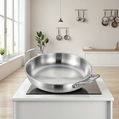 1 Stainless Steel Outdoor Cookware | Multi-Functional Camping Noodle Pot | Portable Frying Pan & Soup Pot - , Coating, Suitable for Induction and Gas Stoves | Making Seafood Noodles | Durable & Easy to Clean | Essential Modern Kitchen Tool, Ideal Thanksgiving