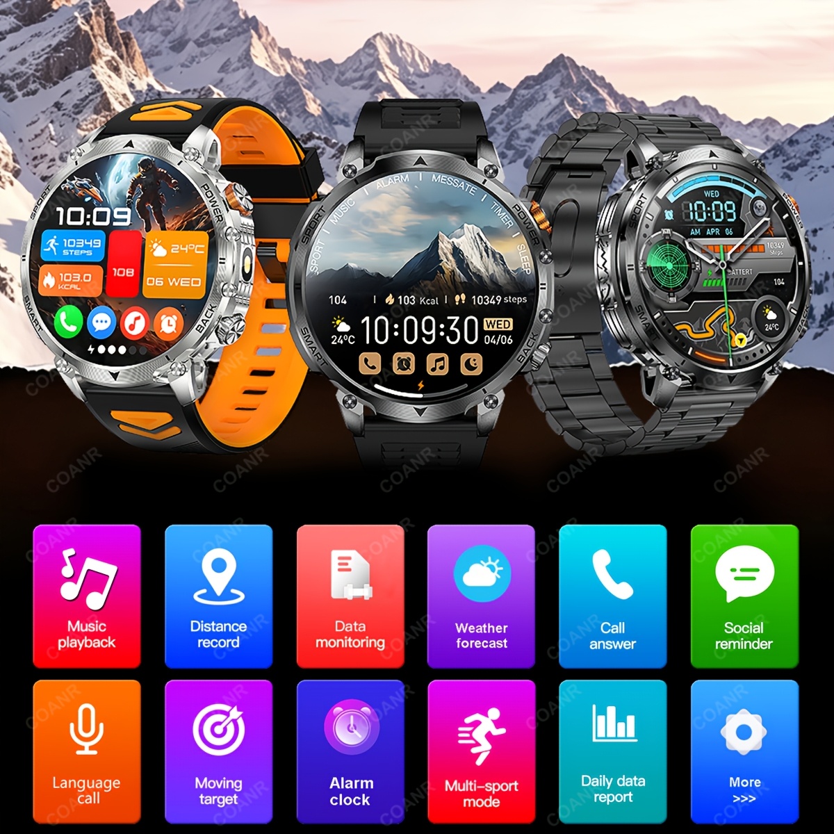 Smartwatch with IP68 Waterproof and Fitness Tracking