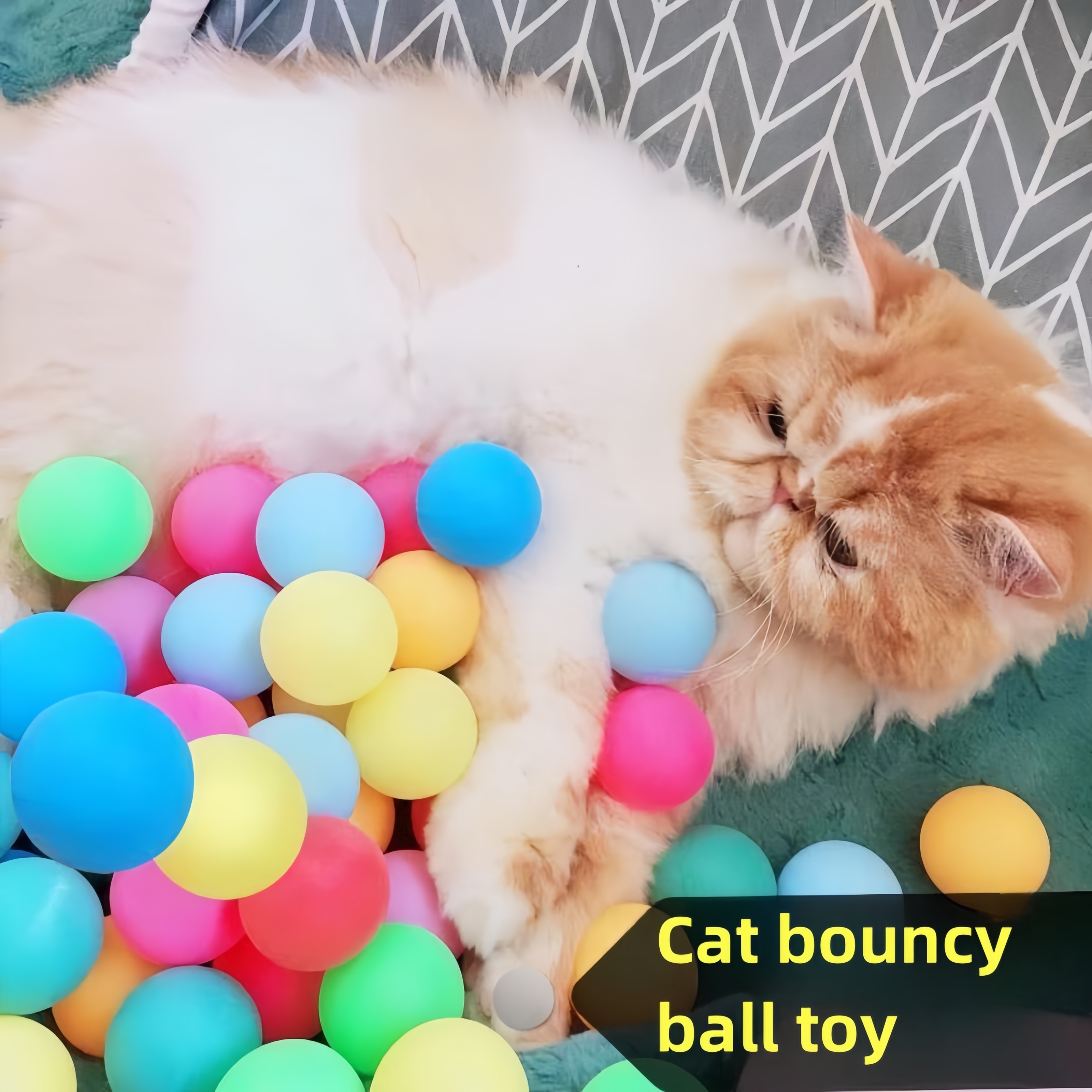 

6pcs/12pcs Hollow Plastic Cat Bouncy Balls, Interactive Pong Style Pet Toy For Small To Medium Cats, Assorted Colors