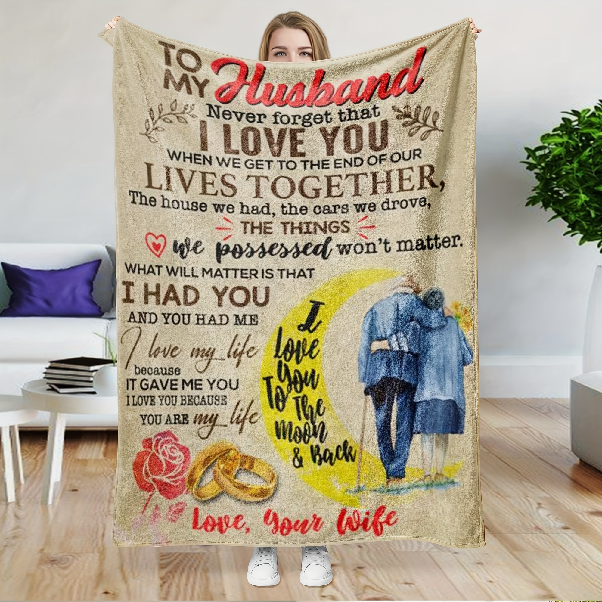 

Gifts For Husband, Husband Birthday Gift, From Wife, Wedding Anniversary, Valentine's Day, Christmas, Soft Throw Blanket