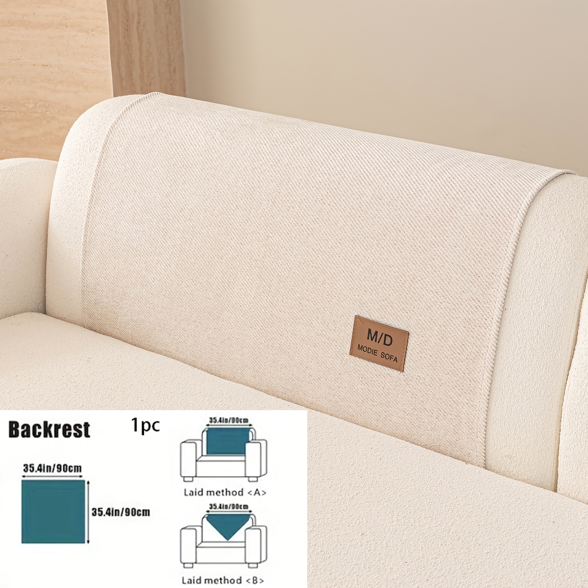 TEMU de sofá de 1 pieza, color liso , de sofá antideslizante, de sofá resistente a los arañazos de gatos, de sofá lavable, para muebles de , adecuada