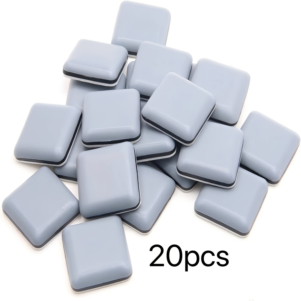 TEMU 20pcs Teflon Furniture Sliders, Square Adhesive Moving Pads, Easy Furniture For Effortless Furniture Movement