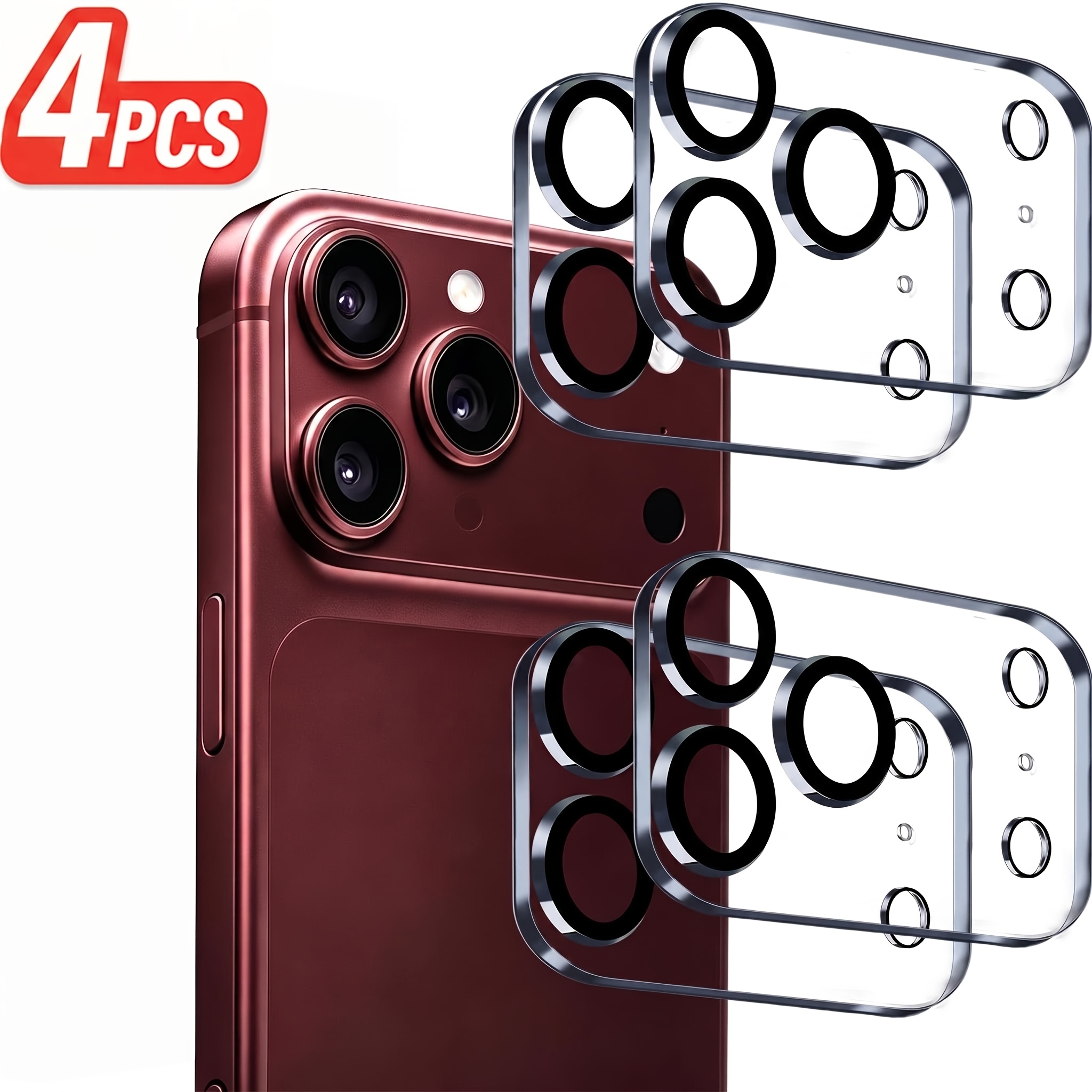 TEMU 4pcs Full Coverage Camera Lens Protectors Compatible With For Iphone 18 Pro Max/18 Pro/fold/ultra/17 Pro Max/17 Pro/16 Pro Max/16