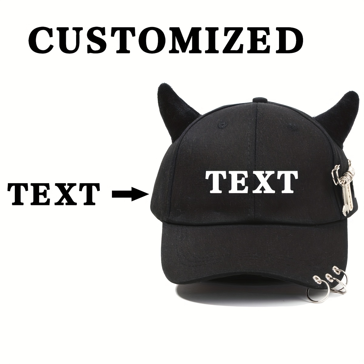 TEMU Casquette de baseball unisexe brodée sur mesure, 100 % polyester, ajustement réglable, avec fermeture à boucle, pliable, artisanat tissé, pour