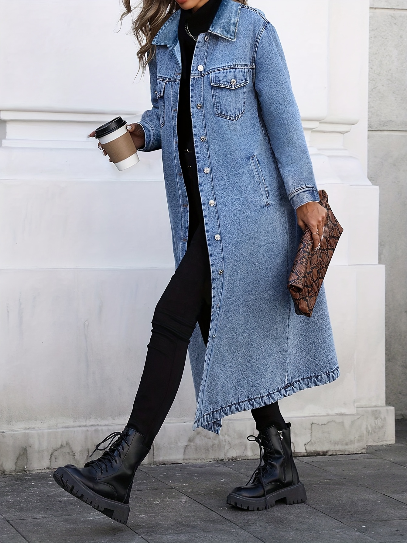 Gabardinas De Mezclilla Para Mujer, Cinturón En La Cintura, Abrigos De Mezclilla Ajustados, Chaqueta De Mezclilla Azul, Azul